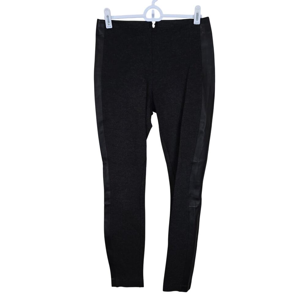 Women's J. Crew Black Leather Trimmed Skinny Pants | Size 0
